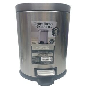 Stainless Steel Better Homes & Gardens 1.3 Gallon Step Trash Can, Bathroom Size